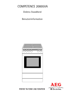 Bedienungsanleitung AEG-Electrolux Competence 2005VA-WN Herd