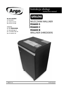 Instrukcja Wallner RS6600-B Niszczarka