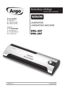 Instrukcja Wallner DWL-3AF Laminator