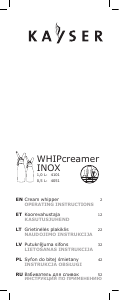 Instrukcja Kayser WHIPcreamer INOX Syfon do bitej śmietany