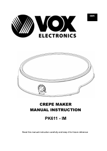 Bedienungsanleitung Vox PK611 Crêpes Maker