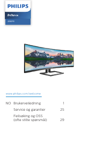 Bruksanvisning Philips 498P9Z Brilliance LED-skjerm