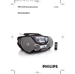 Bedienungsanleitung Philips AZ1826 Stereoanlage