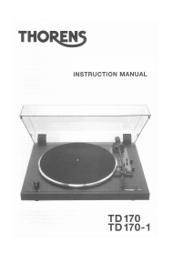 Manual Thorens TD 170 Turntable