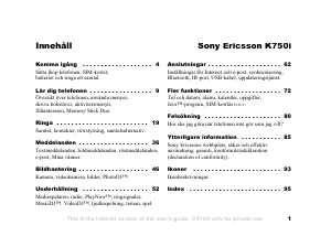 Bruksanvisning Sony Ericsson K750i Mobiltelefon