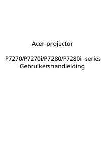 Handleiding Acer P7270 Beamer