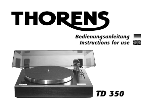 Handleiding Thorens TD 350 Platenspeler
