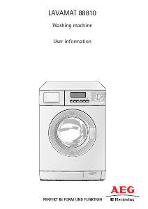 Manual AEG-Electrolux L88810 Washing Machine