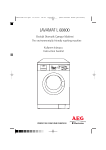 Kullanım kılavuzu AEG-Electrolux L60800 Çamaşır makinesi