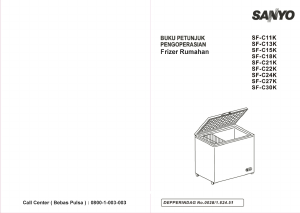 Manual Sanyo SF-C13K Freezer