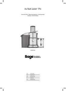 Käyttöohje Sage BJE820UK Nutri Juicer Pro Mehulinko