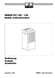 Bedienungsanleitung Remko ETF 100 Luftentfeuchter