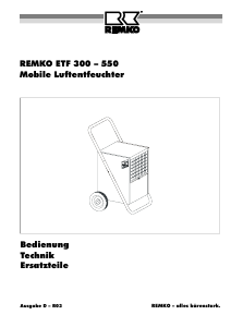 Bedienungsanleitung Remko ETF 300 Luftentfeuchter