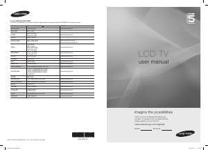 Manual Samsung LA40C531F2R LCD Television