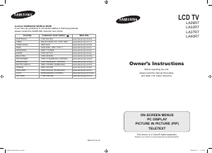 Manual Samsung LA26R71BQ LCD Television
