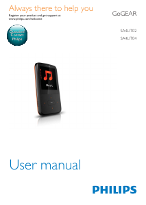 Manual Philips SA4LIT02 GoGear Mp3 Player