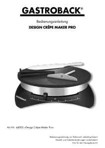 Manual Gastroback 44005 Design Crepe Maker