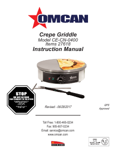 Manual Omcan CE-CN-0400 Crepe Maker