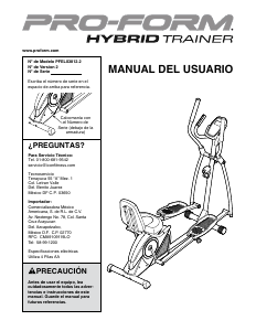 Manual de uso Pro-Form PFEL03812.2 Bicicleta elíptica