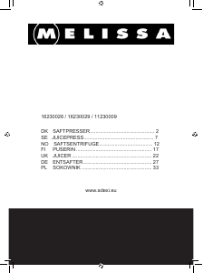 Brugsanvisning Melissa 11230009 Saftpresser