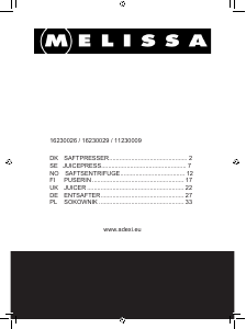 Manual Melissa 16230029 Juicer