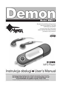 Instrukcja Manta MM211 Demon Odtwarzacz Mp3
