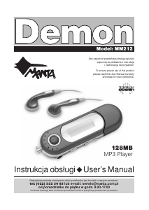 Instrukcja Manta MM212 Demon Odtwarzacz Mp3