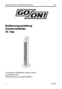 Bedienungsanleitung Go On! TF-75D Ventilator