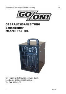 Mode d’emploi Go On! TSE-20A Chauffage