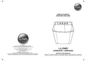 Manual Lloyd LWMS80GR Washing Machine