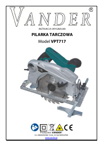 Instrukcja Vander VPT717 Pilarka tarczowa