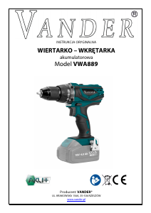 Instrukcja Vander VWA889 Wiertarko-wkrętarka