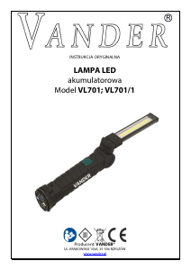 Instrukcja Vander VL701 Latarka