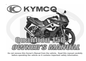 Handleiding Kymco Quannon 150 Motor