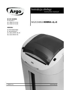 Manual Kobra +3 Paper Shredder