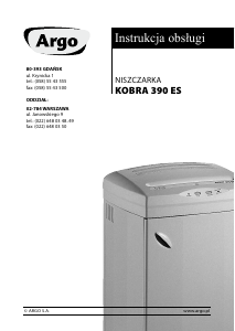 Instrukcja Kobra 390 ES Niszczarka