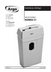 Instrukcja Kobra C1 Niszczarka