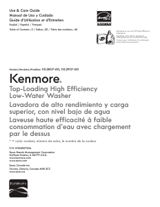 Manual de uso Kenmore 110.28132 Lavadora
