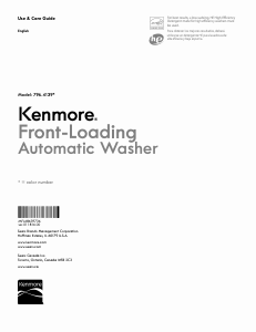 Manual Kenmore 796.41393 Washing Machine