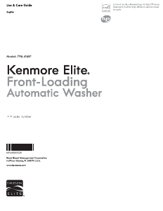 Manual Kenmore 796.41682 Elite Washing Machine