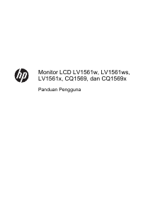 Panduan HP LV1561w Monitor LCD