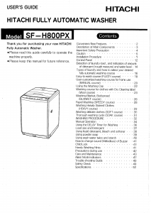 Manual Hitachi SF-H800PX Washing Machine