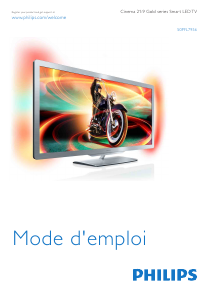 Mode d’emploi Philips Cinema 21/9 50PFL7956H Téléviseur LED