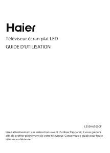 Mode d’emploi Haier LE50H6500CF Téléviseur LED