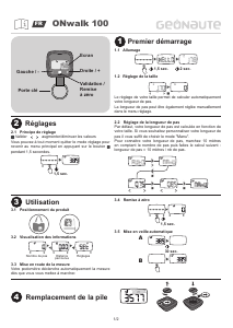 Mode d’emploi Geonaute ONwalk 100 Podomètre