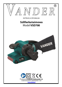 Instrukcja Vander VSD700 Szlifierka taśmowa