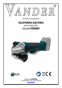 Instrukcja Vander VSK809 Szlifierka kątowa
