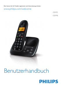 Bedienungsanleitung Philips CD1911BP Schnurlose telefon