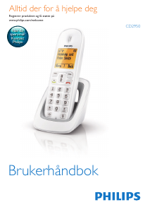 Bruksanvisning Philips CD2950W Trådløs telefon