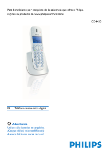 Manual de uso Philips CD4450 Teléfono inalámbrico